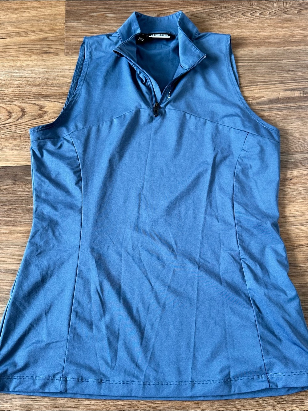 J. Lindeberg Tiana Sleeveless Top Shirt Blue Women Medium Golf 1/4 Zip Active
